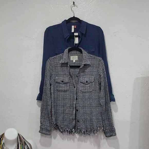 2 Anthropologie Button Down Shirts Current Elliot & Pilco Worn by Sophia Bush - Picture 4 of 16